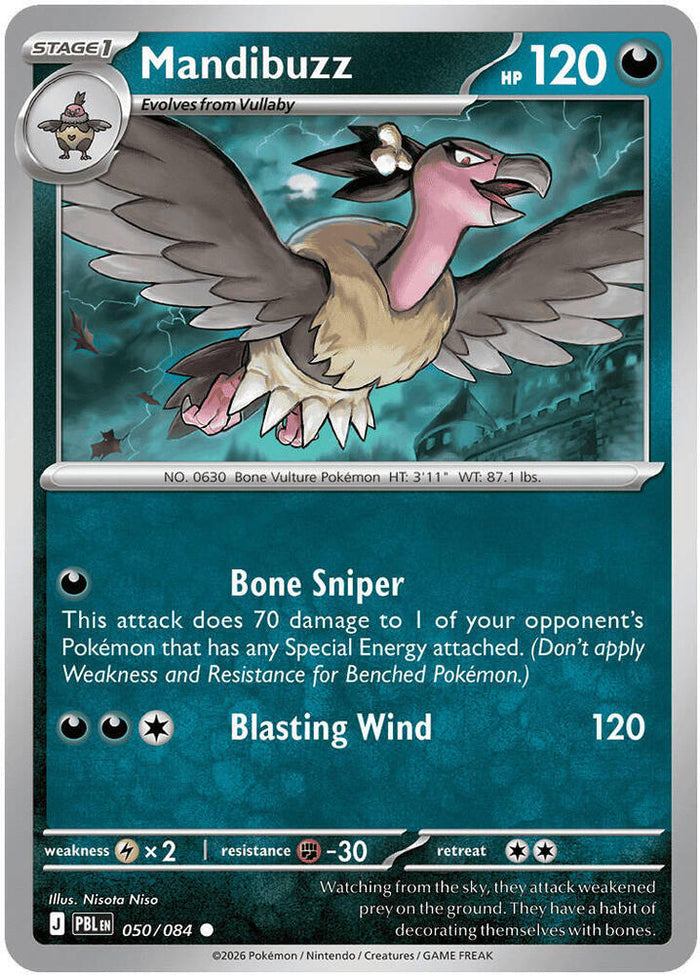 Mandibuzz #050/084 Common - Pitch Black Pokemon card