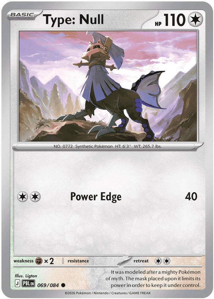 Type: Null #069/084 Common - Pitch Black Pokemon card