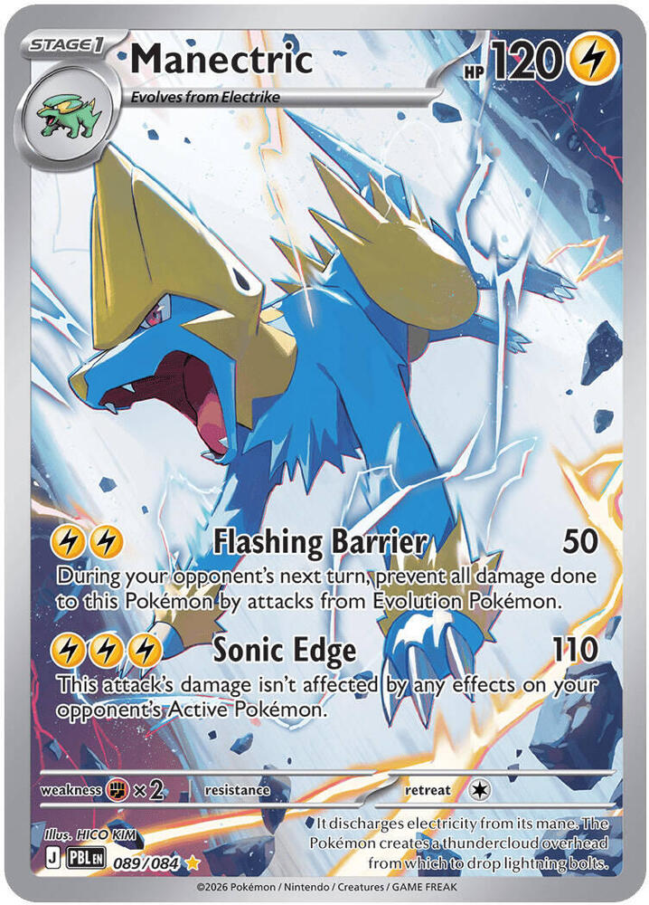 0089 Manectric Illustration Rare Pitch Black