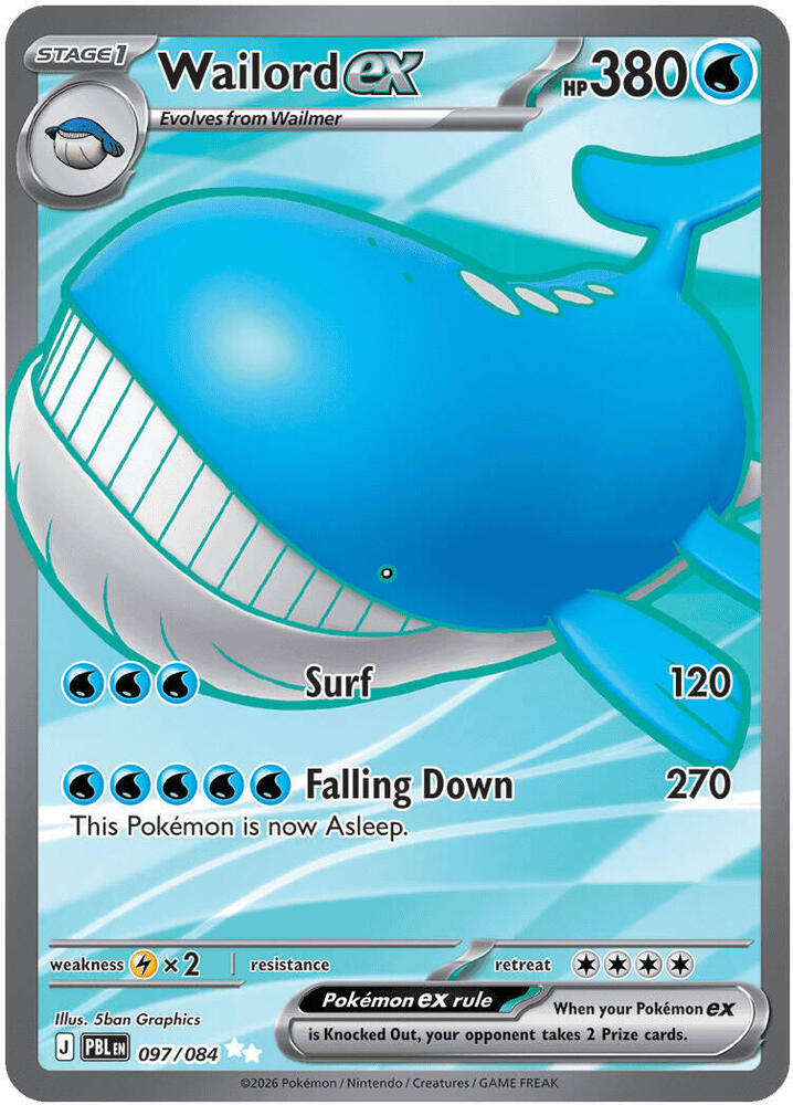 0097 Wailord ex Ultra Rare Pitch Black