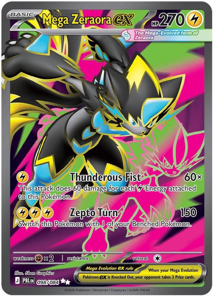 0098 Mega Zeraora ex Ultra Rare Pitch Black