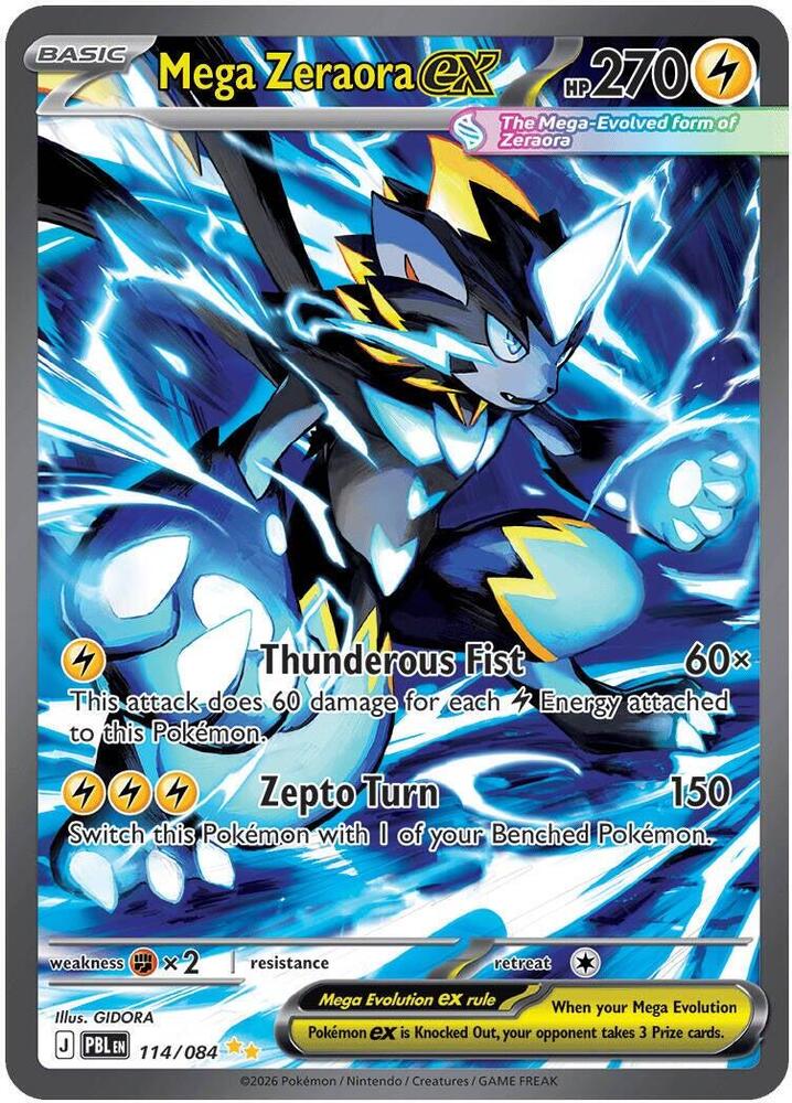 0114 Mega Zeraora ex Special Illustration Rare Pitch Black