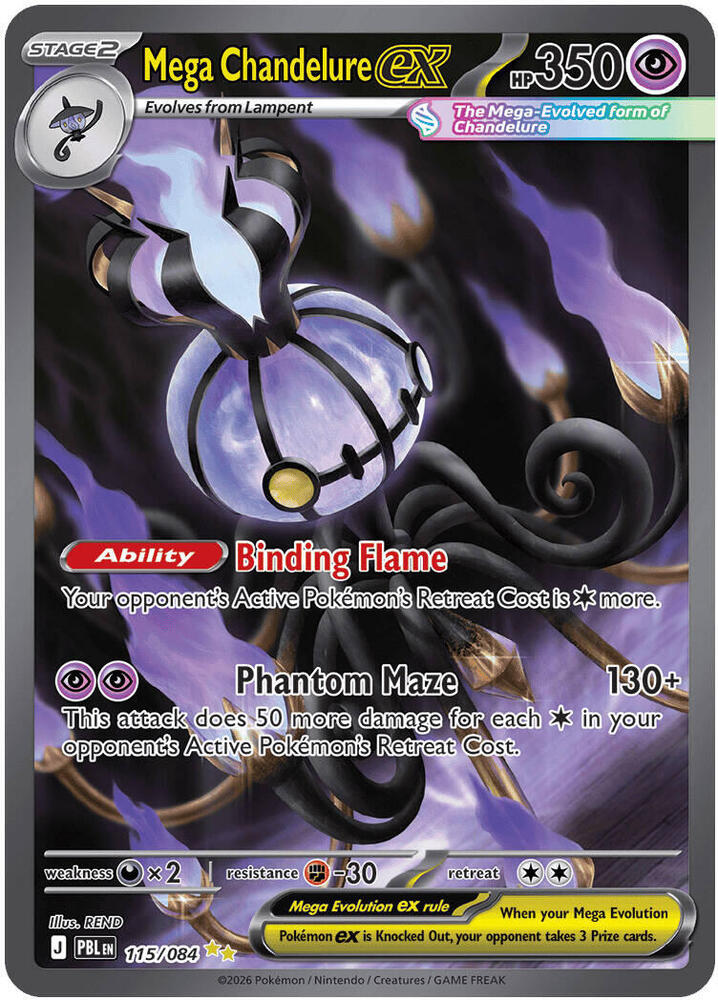 0115 Mega Chandelure ex Special Illustration Rare Pitch Black