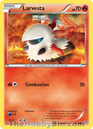 Larvesta #16/98 Common - Ancient Origins Pokemon card