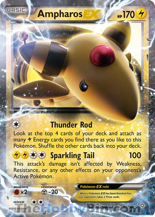 0027 Ampharos EX Ultra Rare Ancient Origins