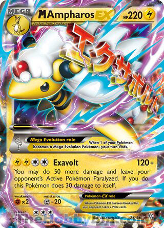 0028 M Ampharos EX Ultra Rare Ancient Origins