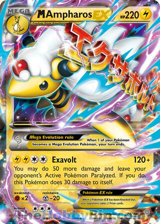 M Ampharos EX Ancient Origins Ultra Rare #28/98