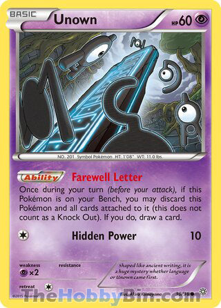 Unown #30/98 Common - Ancient Origins Pokemon card