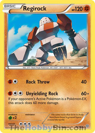Regirock #40/98 Rare - Ancient Origins Pokemon card