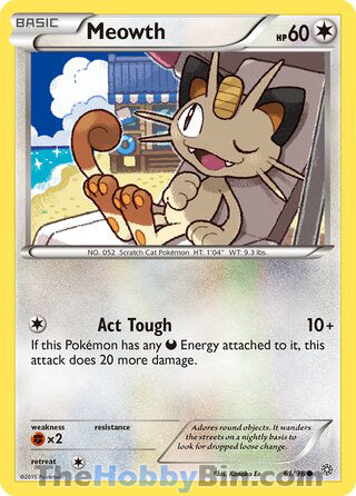 Meowth #61/98 Common - Ancient Origins Pokemon card