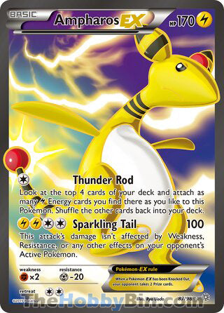 Ampharos EX #87/98 Ultra Rare - Ancient Origins Pokemon card