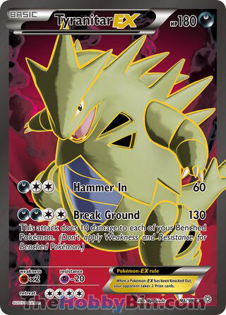 Tyranitar EX #91/98 Ultra Rare - Ancient Origins Pokemon card