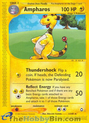 0001 Ampharos Rare Aquapolis