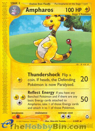 0001 Ampharos Rare Aquapolis