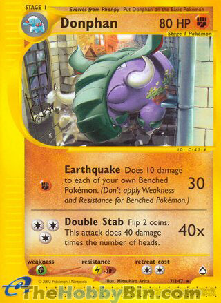 0007 Donphan Rare Aquapolis