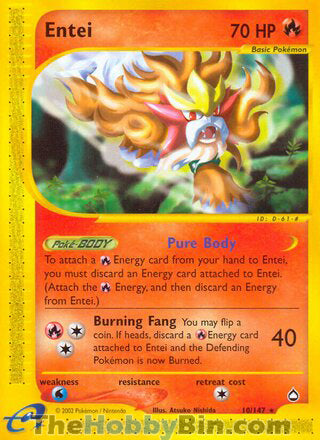 0010 Entei Rare Aquapolis