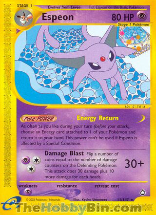 0011 Espeon Rare Aquapolis