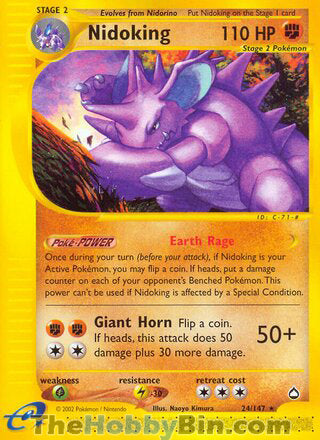 0024 Nidoking Rare Aquapolis