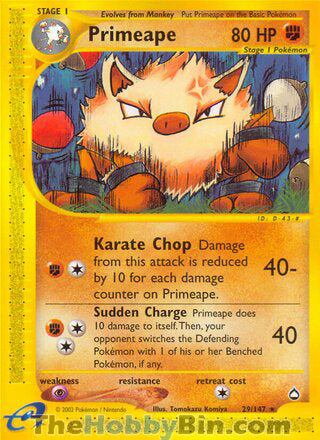 Primeape Aquapolis Rare #29/147