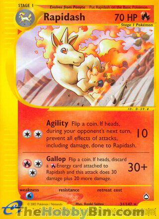 0031 Rapidash Rare Aquapolis