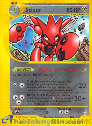 0032 Scizor Rare Aquapolis