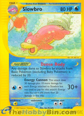 Slowbro Aquapolis Rare #33/147