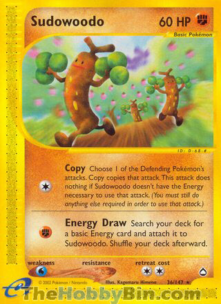 0036 Sudowoodo Rare Aquapolis