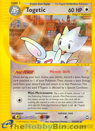 Togetic Aquapolis Rare #39/147