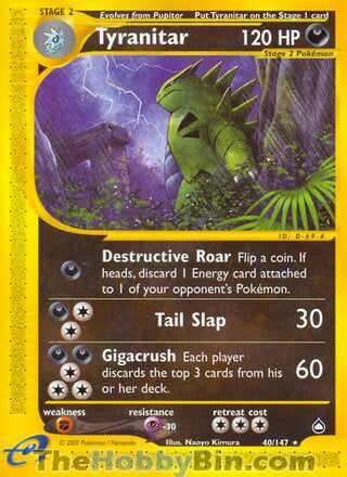 0040 Tyranitar Rare Aquapolis