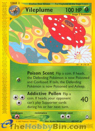 Vileplume Aquapolis Rare #43/147