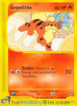 0051 Growlithe Uncommon Aquapolis