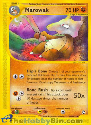 0054 Marowak Uncommon Aquapolis
