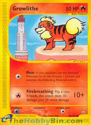 Growlithe Aquapolis Common #80/147