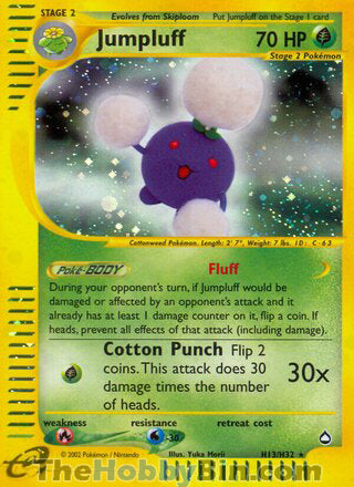 0000H013 Jumpluff Holo Rare Aquapolis