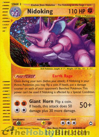 Nidoking Aquapolis Holo Rare #H18/H32