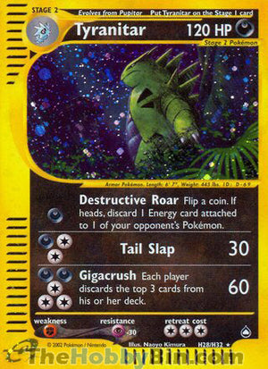 0000H028 Tyranitar Holo Rare Aquapolis