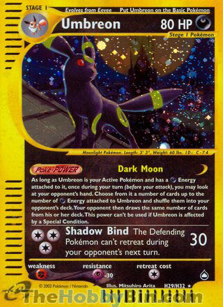 Umbreon Aquapolis Holo Rare #H29/H32