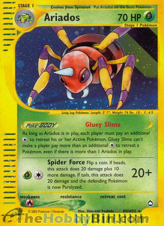 0000H003 Ariados Holo Rare Aquapolis