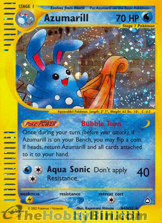 Azumarill Aquapolis Holo Rare #H4/H32