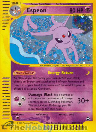 Espeon Aquapolis Holo Rare #H9/H32