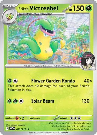 Erika's Victreebel #6/217 Rare - Ascended Heroes Pokemon card