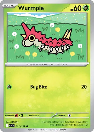 Wurmple #11/217 Common - Ascended Heroes Pokemon card