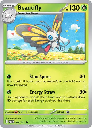 Beautifly #13/217 Uncommon - Ascended Heroes Pokemon card