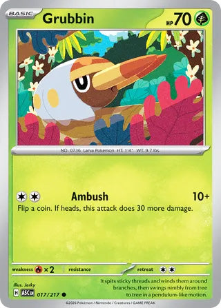 Grubbin #17/217 Common - Ascended Heroes Pokemon card