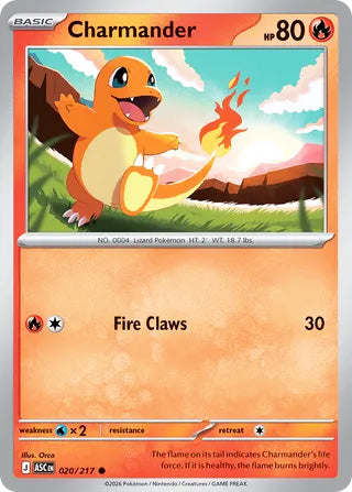 Charmander #20/217 Common - Ascended Heroes Pokemon card
