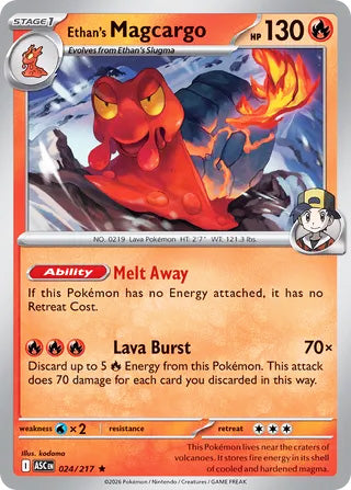Ethan's Magcargo #24/217 Rare - Ascended Heroes Pokemon card