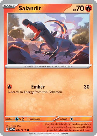Salandit #34/217 Common - Ascended Heroes Pokemon card