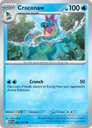 Croconaw #42/217 Uncommon - Ascended Heroes Pokemon card