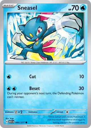Sneasel #44/217 Common - Ascended Heroes Pokemon card