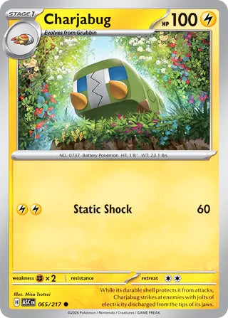 Charjabug #65/217 Common - Ascended Heroes Pokemon card